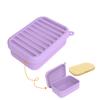 Travel Essential Portable Soap Box with Lid Square Leakproof Travel Soap Dish Silicone Soap Storage Box