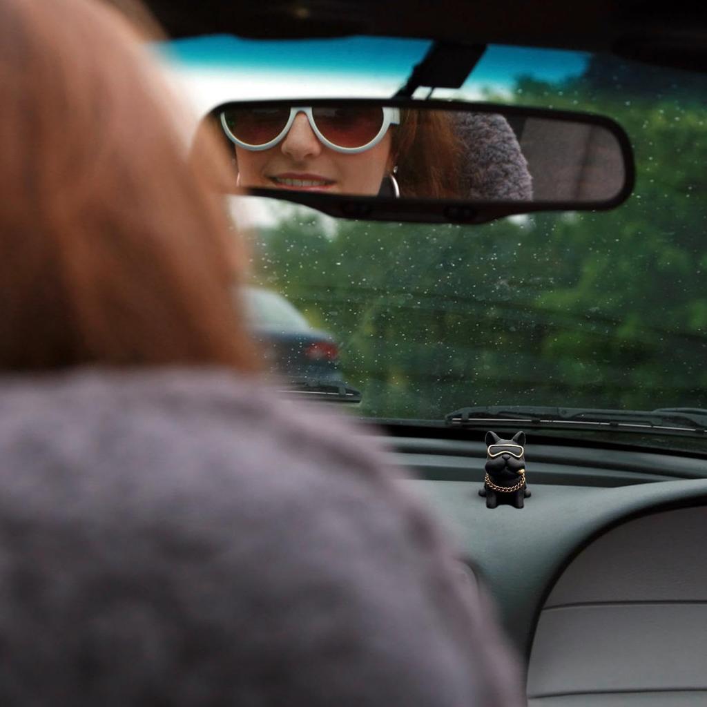 Cute Bulldog Decoration for Car, Car Rear Mirror Decoration, Car Hanging, Cute Resin Bulldog