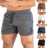 Herren Sportshorts Einfarbiges Design Normale Passform Freizeitshorts mit Kordelzug Schnelltrocknende Fitnessshorts