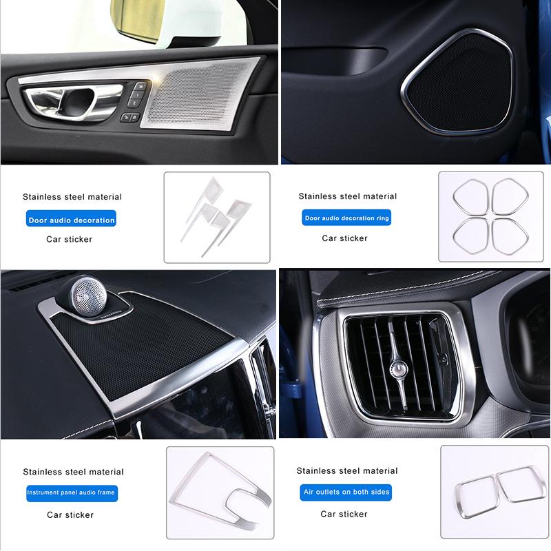 Auto-Styling für Volvo XC60 Auto-Innenraum-Dekorationsaufkleber Autozubehör Karosserie-Zierleiste Zubehör ABS/Edelstahl