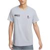 Round Neck Logo Letter Print Breathable Pullover Short Sleeve T-Shirt Men T-Shirts Gray White FV8393-077