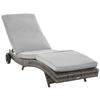 Lettino da sole in polyrattan Lettino da giardino con cuscino Lettino in rattan regolabile a 5 livelli Arredamento da giardino Lettino forma a S Grigio metallico 207 x 70 x 70 cm
