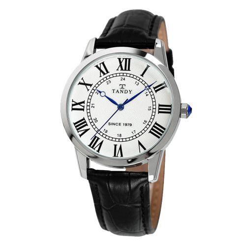 

[TANDY] TANDY Classic Couple Leather Wristwatch Men s White T-1714 FREE