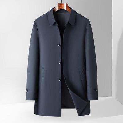 Men's Business Casual Mid-Length Trench Coat