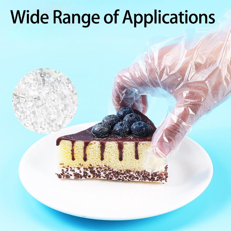 500-100Pcs Disposable Gloves Clear Anti-Slip Design Food Catering Baking Beauty and Hairdressing Transparent Gloves Wholesale