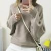 Autumn Batwing Long Sleeve Knitted Sweater Casual Slash Neck Solid Warm Pullover Fashion 18 Colors Loose Jumpers Tops