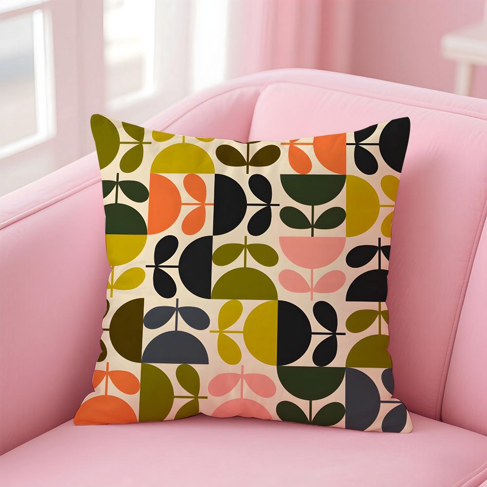 Aesthetic Art O-Orla Kiely Flower Stem Pillow Case Anti-dustmite Pillowcase Invisible Zipper Silky Short Plush Sofa Cushion Cove