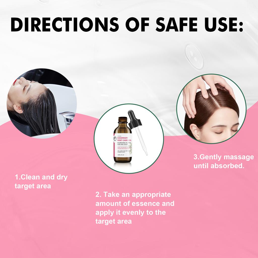 Peppermint & Rosemary Hair Care Oil 60ml – Refreshing & Nourishing Scalp Treatment with Dropper