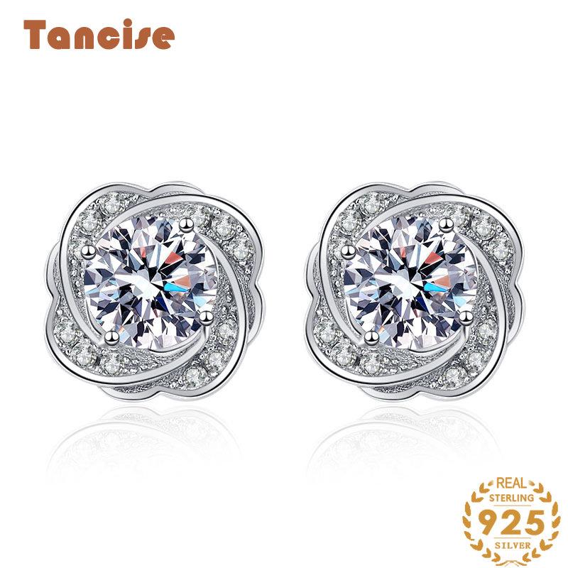 Tancise Moissanit Silber Ohrringe Tropfen Ohrringe für Frauen Hochzeit Party Geschenke_voghion.com