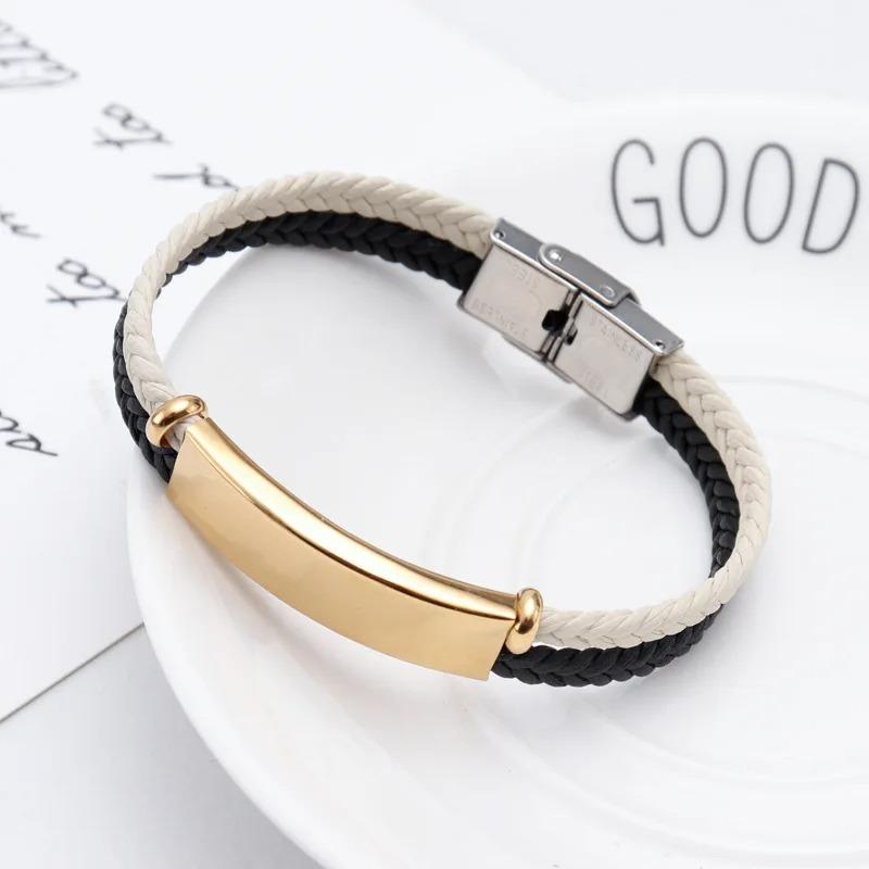 Punk Luxury Custom Name Rope Bracelet Men Adjust Handmade Layer Women Rope Id Bracelets Jewelry Valentines Gift