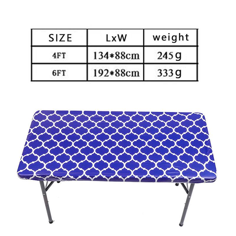 D2 Elastic Band Rectangular Tablecloth PVC Waterproof Oilproof Table Cover Table Cloth Home Hotel Dining Table Protective Covers