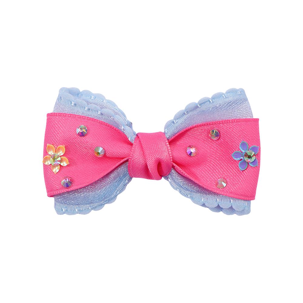 2Pcs New Children's Bow Hairpin Shiny Hairpin With Diamonds Headdress Hair Clips Sweet Girls Princess Hair Accessories