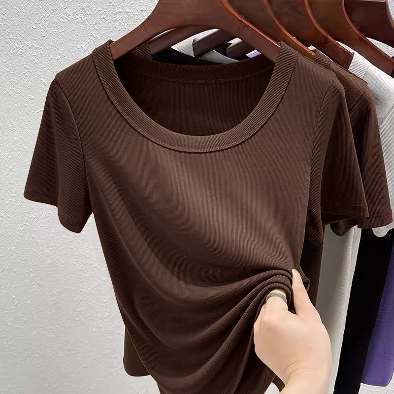 Dámské letní tričko s krátkým rukávem, korejský styl, modal, tenké a měkké