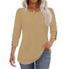 Women's Fashion Casual Solid Color Round Neck Seven-quarter Sleeve T-shirt Top