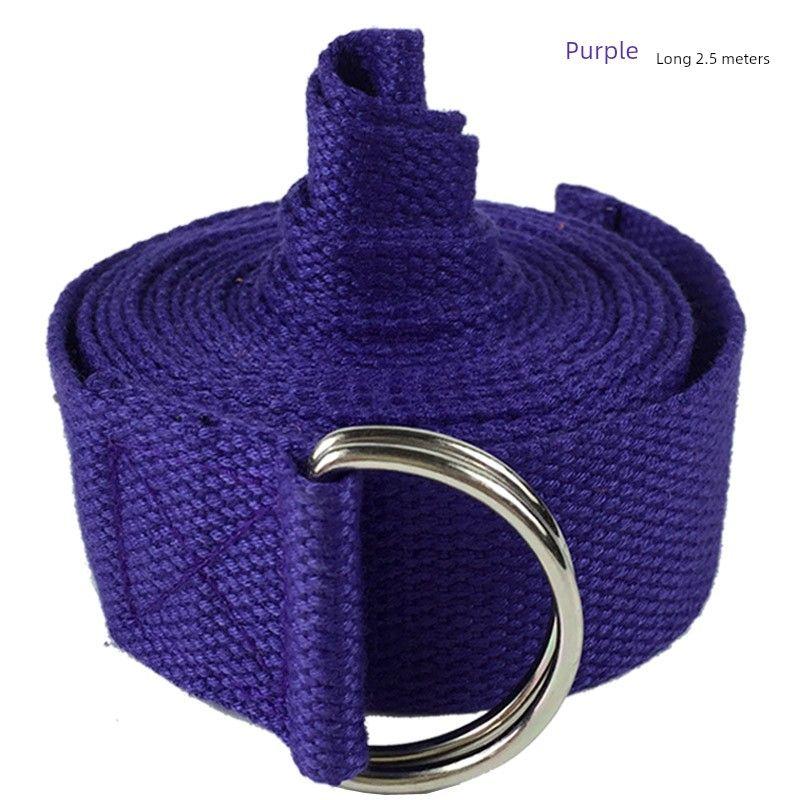 

Professional Yoga Stretch Belt Non-Elastic Stretch Tension Hanging String Cotton Anti-Humpback Pilates Aerial Auxiliary Supplies Dark purple [Extended Version 2.5 meters]]