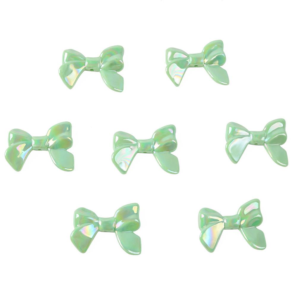 Acrylic Ab Plated Color Imitation Bow, Solid Color Beads, Straight Hole Loose Beads Diy Jewelry, Necklace, Hairpin, Beaded Material