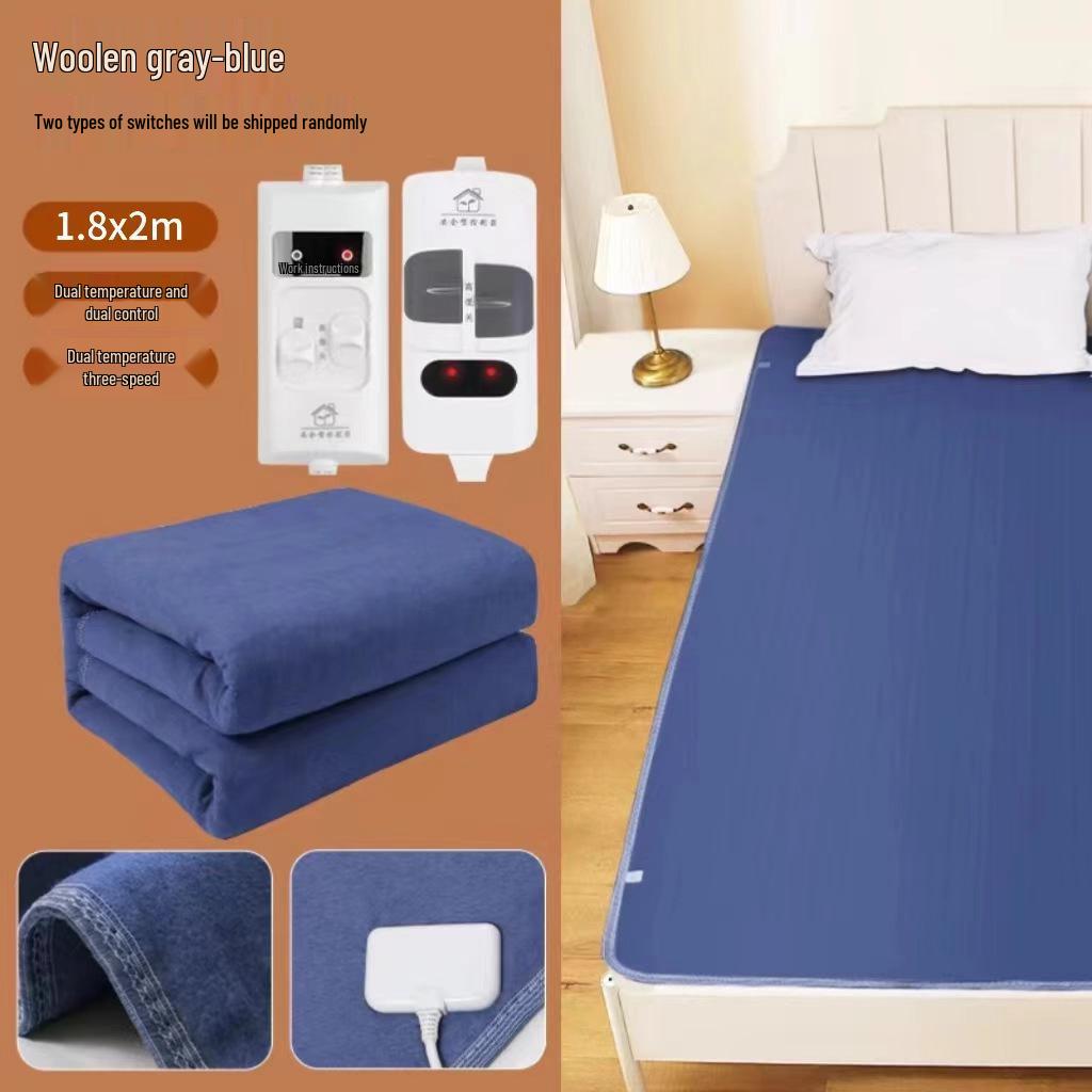 Dual-Control Electric Heated Blanket for Straw Mats, Double or Triple Size, Energy-Efficient, Leak-Proof Mattress.