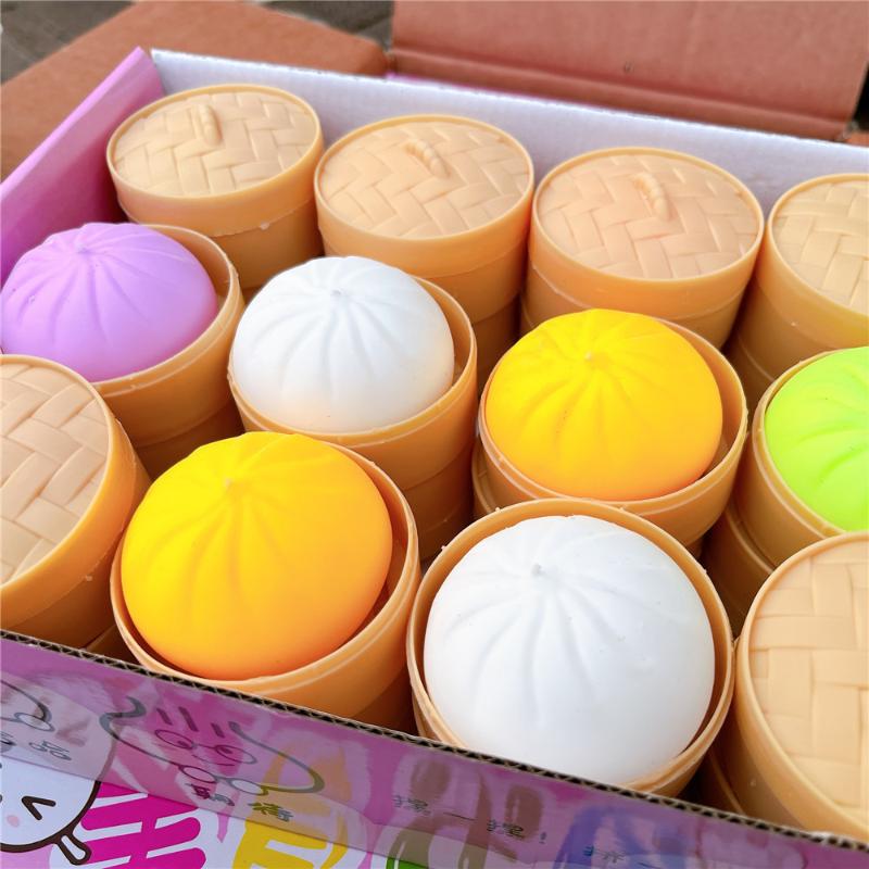 Simulation Steamed Bun Squishy Toy Slow Rebound Soft Pinch Stress Relief Decompression Toy For Home Office Desktop Decor Gifts