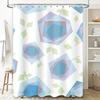 Modern Geometric Shower Curtain: Blue Purple Octagon Pattern Waterproof Fabric Bathroom Decor for Home Improvement