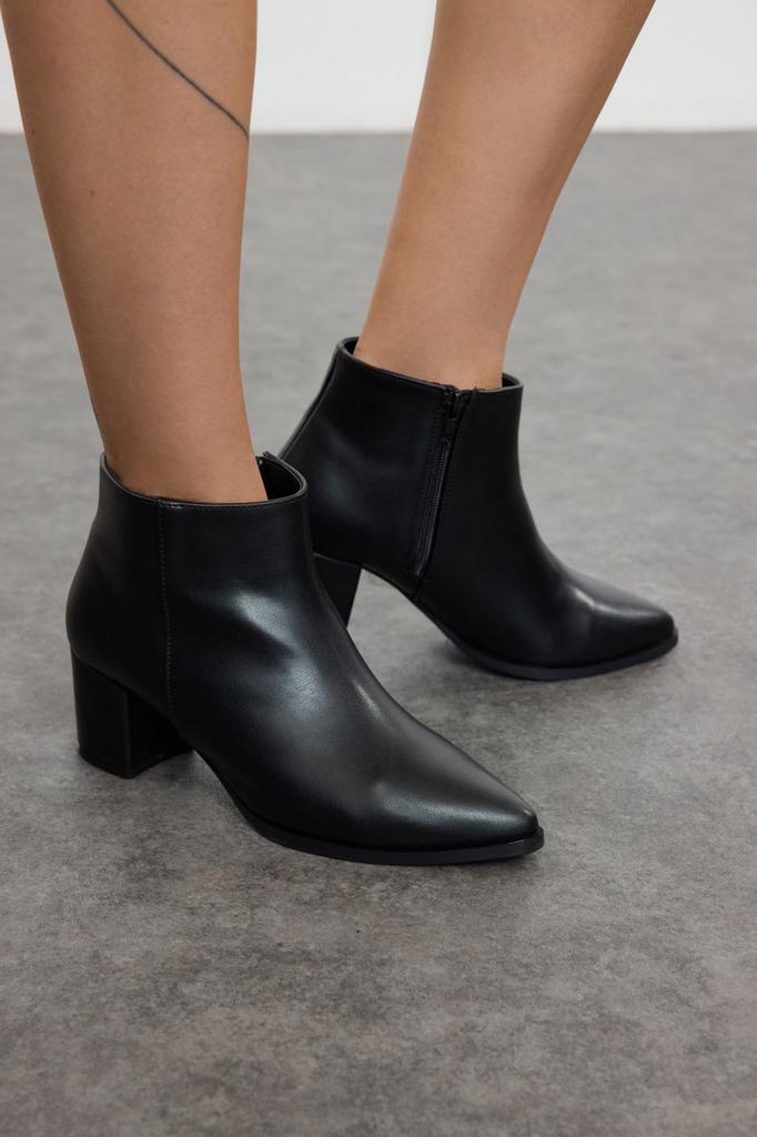 Modische Stiefeletten mit flachem Absatz für Damen, schwarze Halbstiefel mit Reißverschluss und Blockabsatz