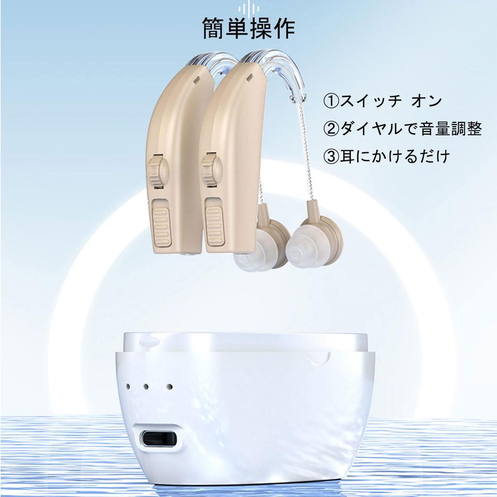 AMIZDYTO Rechargeable Hearing Amplifier, Ear-Hook Type, Adjustable Volume, Compact, Lightweight, Easy To Use, for Both Ears