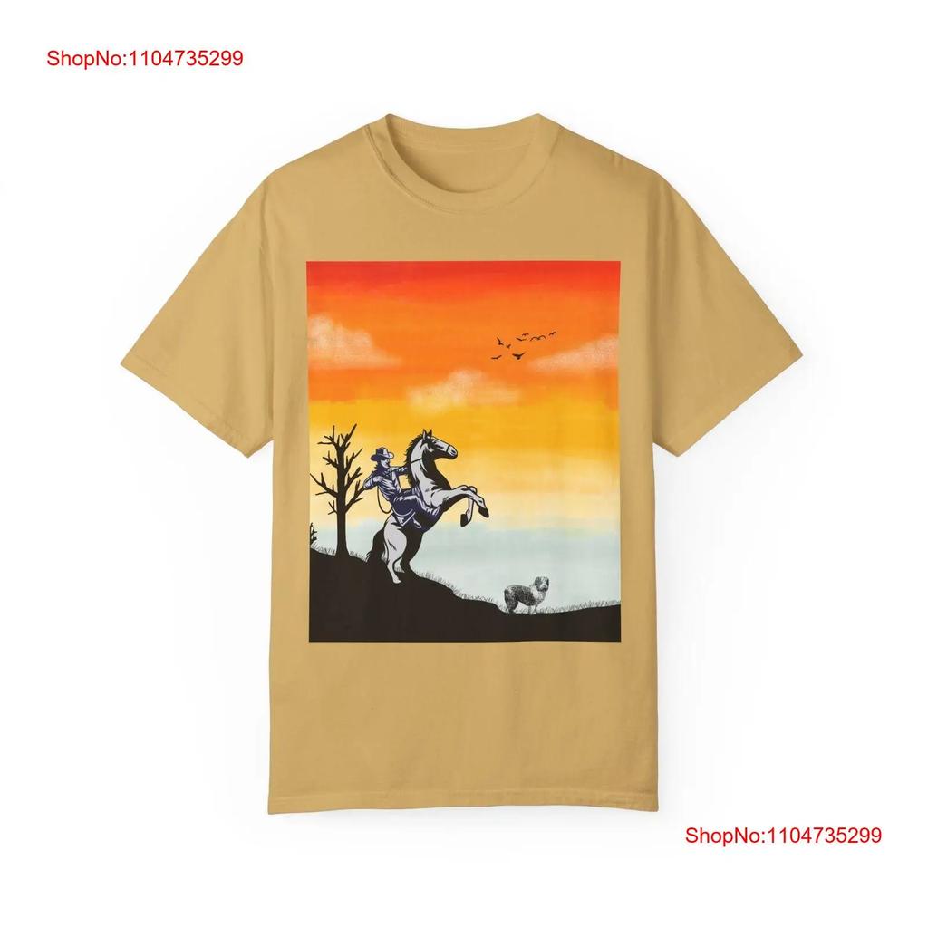 Cowboy Western Boy Garunisext Dyed T Shirt Vintage Designer Clothes Fashion Comfortable Slightly Homme Streetwear