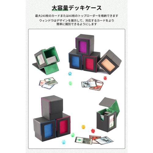 HG CHASING TRIBE Deck Case, Trading Card Case for Top Loaders, PU Leather, Holds Up To 240 Cards or 40 Top Loaders, with Display Window, Large Capacit
