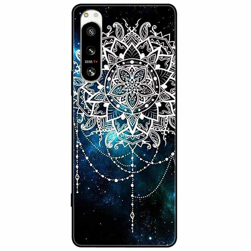 For Sony Xperia 5 IV / 10 IV Case 10IV Soft Black Silicone Forest Painted Phone Back Covers For Sony Xperia 1 IV Case TPU Coque