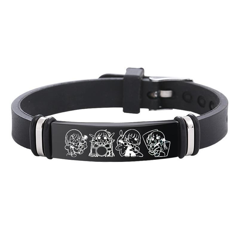 Anime BOCCHI THE ROCK! Brățări Gotou Brățară din oțel inoxidabil pentru femei Bărbați Brățară reglabilă din silicon Bijuterii pentru bărbați