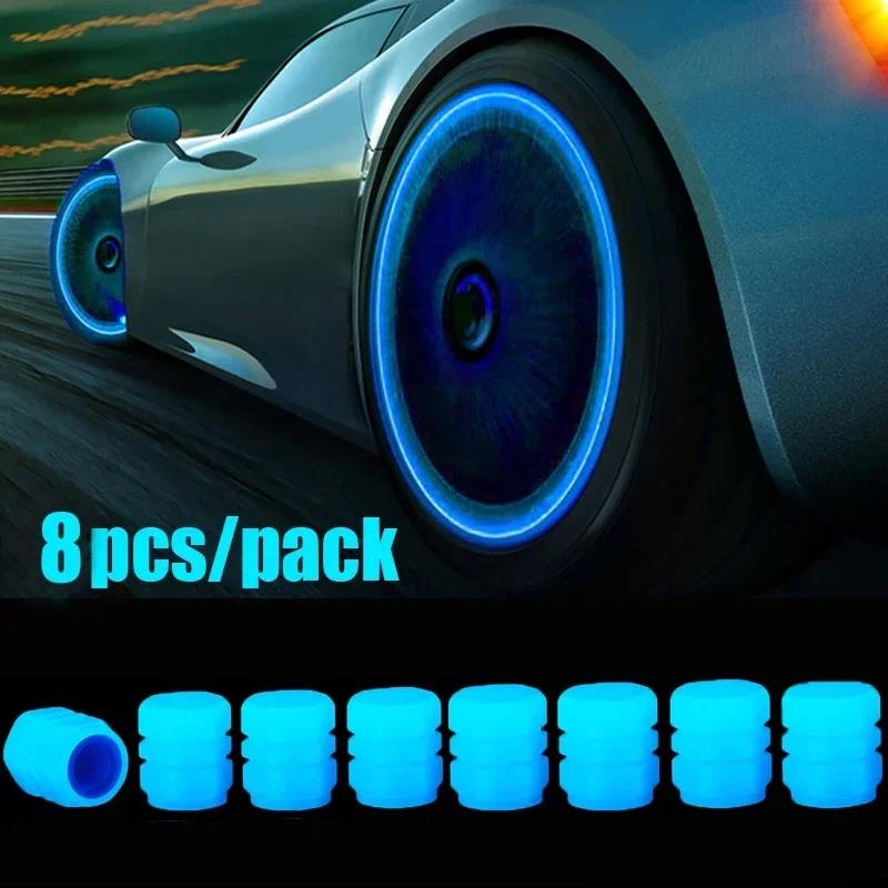 4/20PCS Luminous Car Tire Valve Cap Fluorescent Night Glowing Decor Motorcycle Bike Wheel Nozzle Dustproof Tyre Valve Stem Caps Stem Caps1