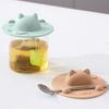 Pack Of 3/4 Cats Shape Silicone Cup Lid With Tea Bag Holders And Phone Stand Function For Hot Beverages