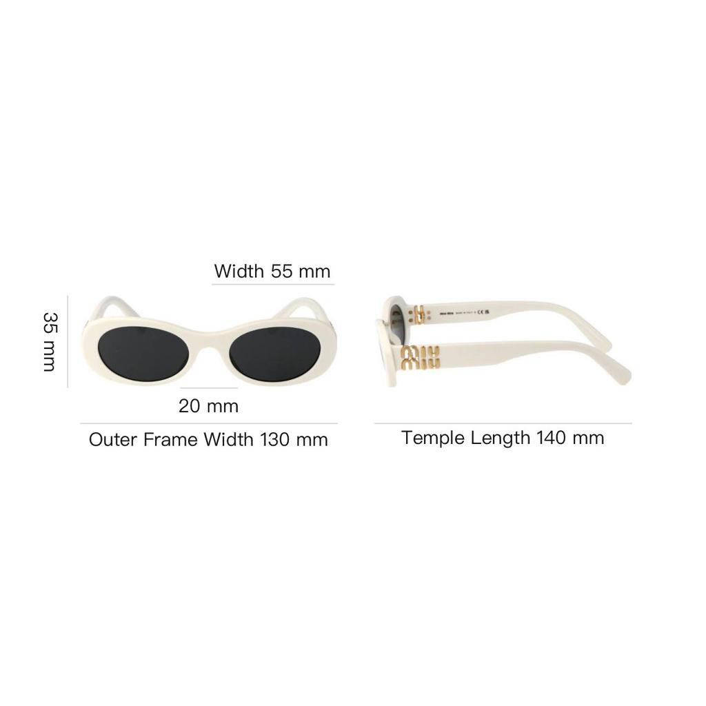 Miu Miu Logo Cat Eye Sunglasses Women sunglasses White 0MU06ZS1425S0