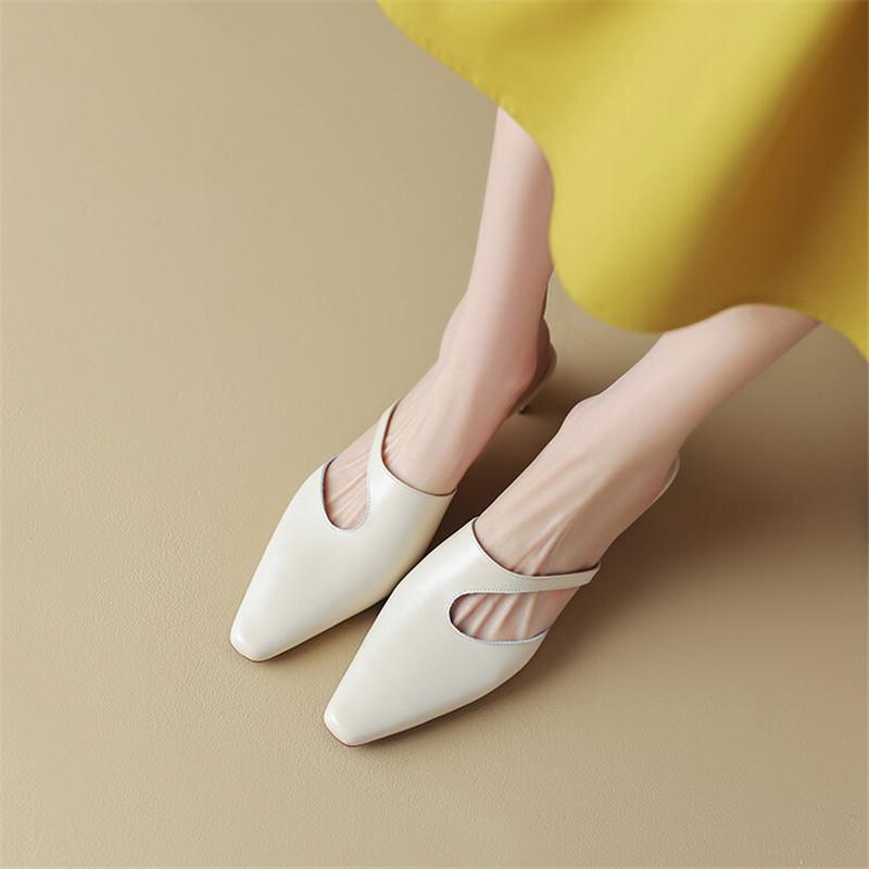 Fashion New 2025 Summer Women Shoes Mules Shoes for Women Simple Women Slippers Small Square Toe Slippers Ladies Shoes Zapatos De Mujer