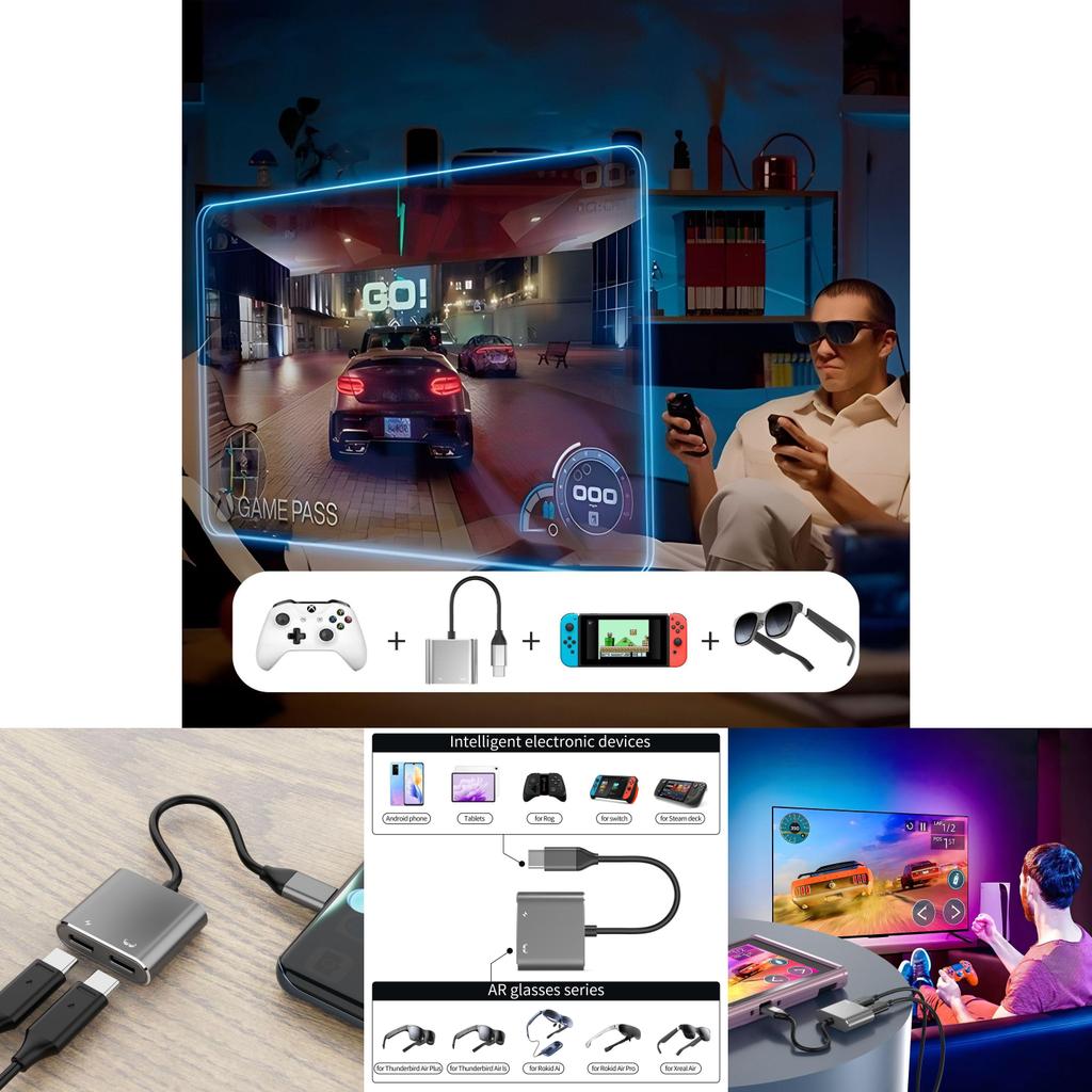 Ar Smart Glasses Expansion Hub For Phones And Computers With Type C Connectivity And High Speed Transfer