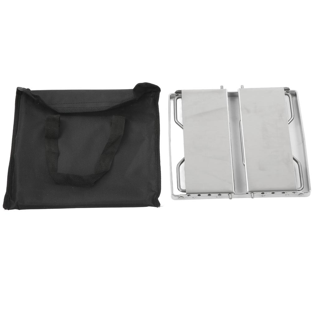 Mini Barbecue Grill Stainless Steel Foldable Camping Grill Grate with Wind Screen for Garden