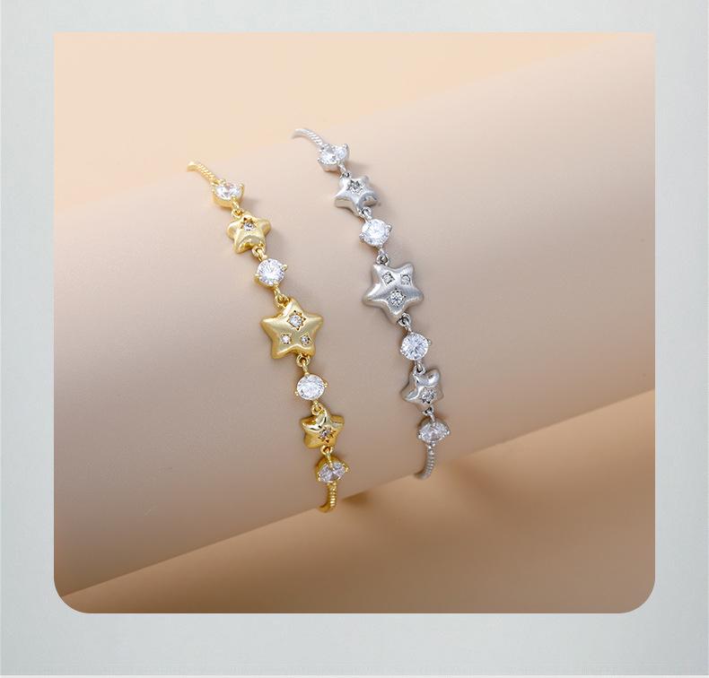 Copper Alloy Star Pull-Out Bracelet: Luxurious, Trendy Women's Jewelry