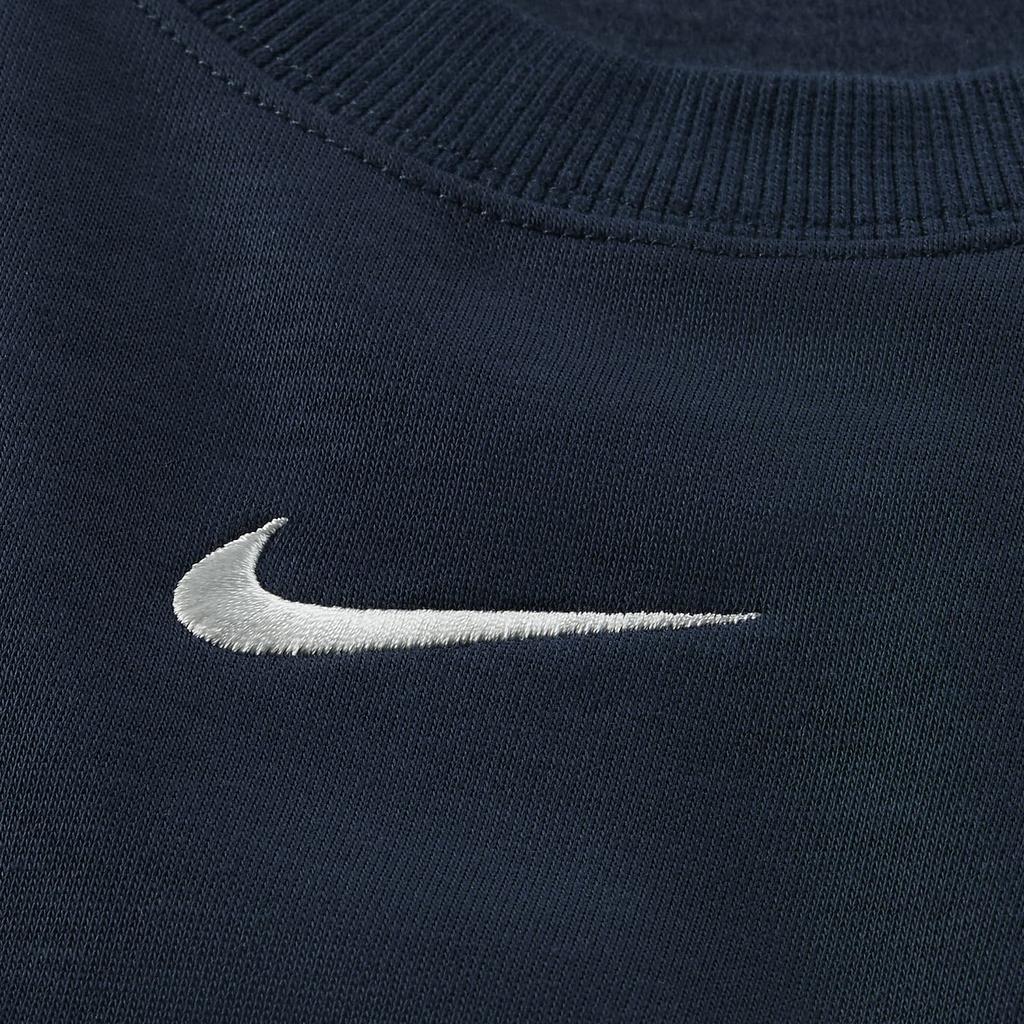 Nike Sportswear Logo Embroidered Pattern Crewneck Pullover Solid Color Long Sleeve Sweatshirt Women sweatshirt Military Navy DQ5733-478