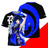 Spiel Genshin Impact Alle Rollen Cosplay T-Shirt 3D Raiden Shogun Druck Anime T-Shirts Sommer Herren Damen Harajuku Lässig Street Y2k Oberteile