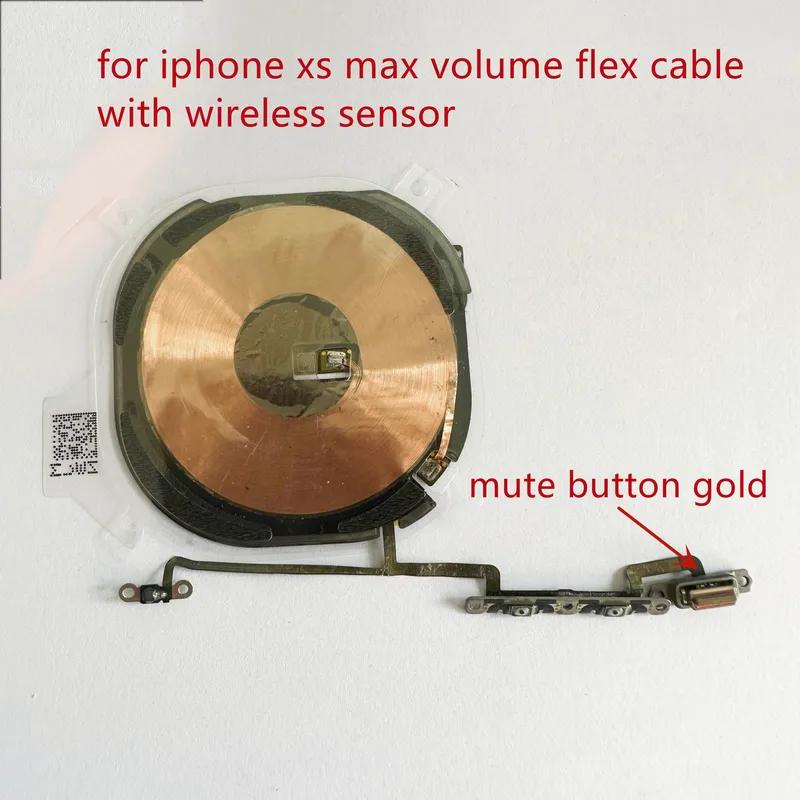 Wireless charging chip volume flex cable, NFC coil, mute button key, for iPhone X, XS, XR,