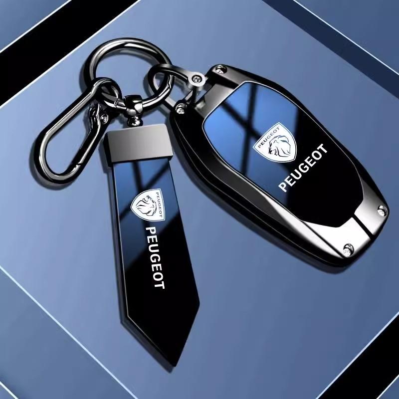 Zinklegierung Auto Klappschlüssel Etui Anhänger Halter Schale für Peugeot 208 3008 308 508 408 2008 4008 Auto Schlüsselanhänger Zubehör