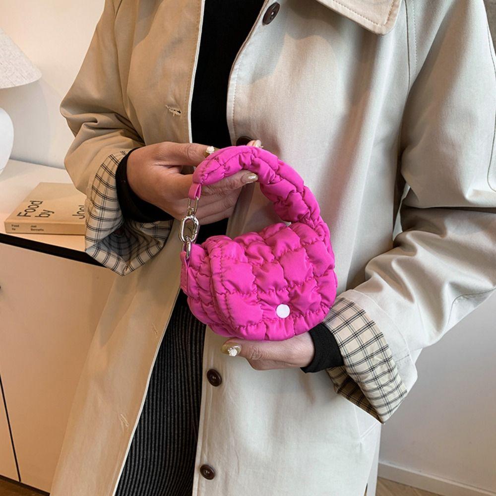Quilted Cloud Pleated Coin Purse Solid Color Bag Pendant Fashion Card Bag  Travel