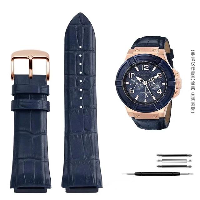 Genuine Leather Watchband For GUESS Watch U0247G3 W1058G2 W0040G3 W0040G7 W0281G Series Strap Bracelet Watch Accessories 22mm