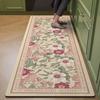 Waterproof Leather Kitchen Carpet, PVC Floor Mats, Plant Pattern, Anti-Slip Decorative Large Area Rug, Home Anti-Oil Rugs