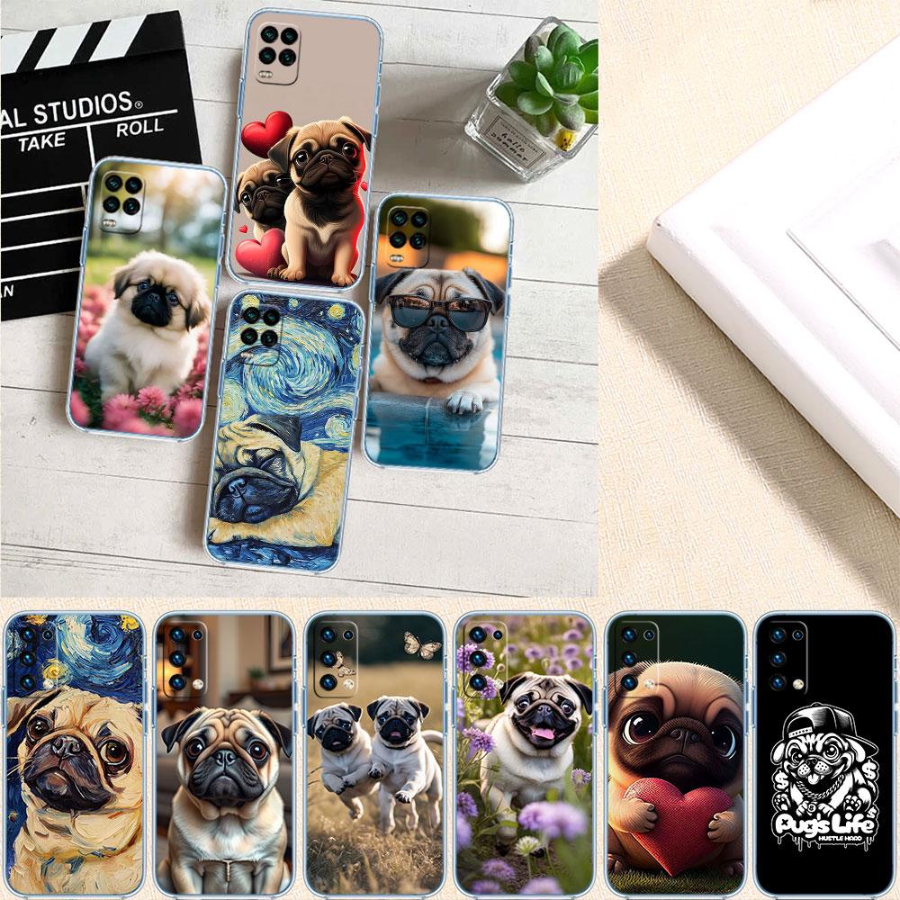 CJ90 Pug Dog Transparent Phone Case for LG K22 K30 K40 K40S K41 K42 K50 K50S K51 K51S K52 K61 K62 K71 K92 Q60 Q61 V40 V50 V60