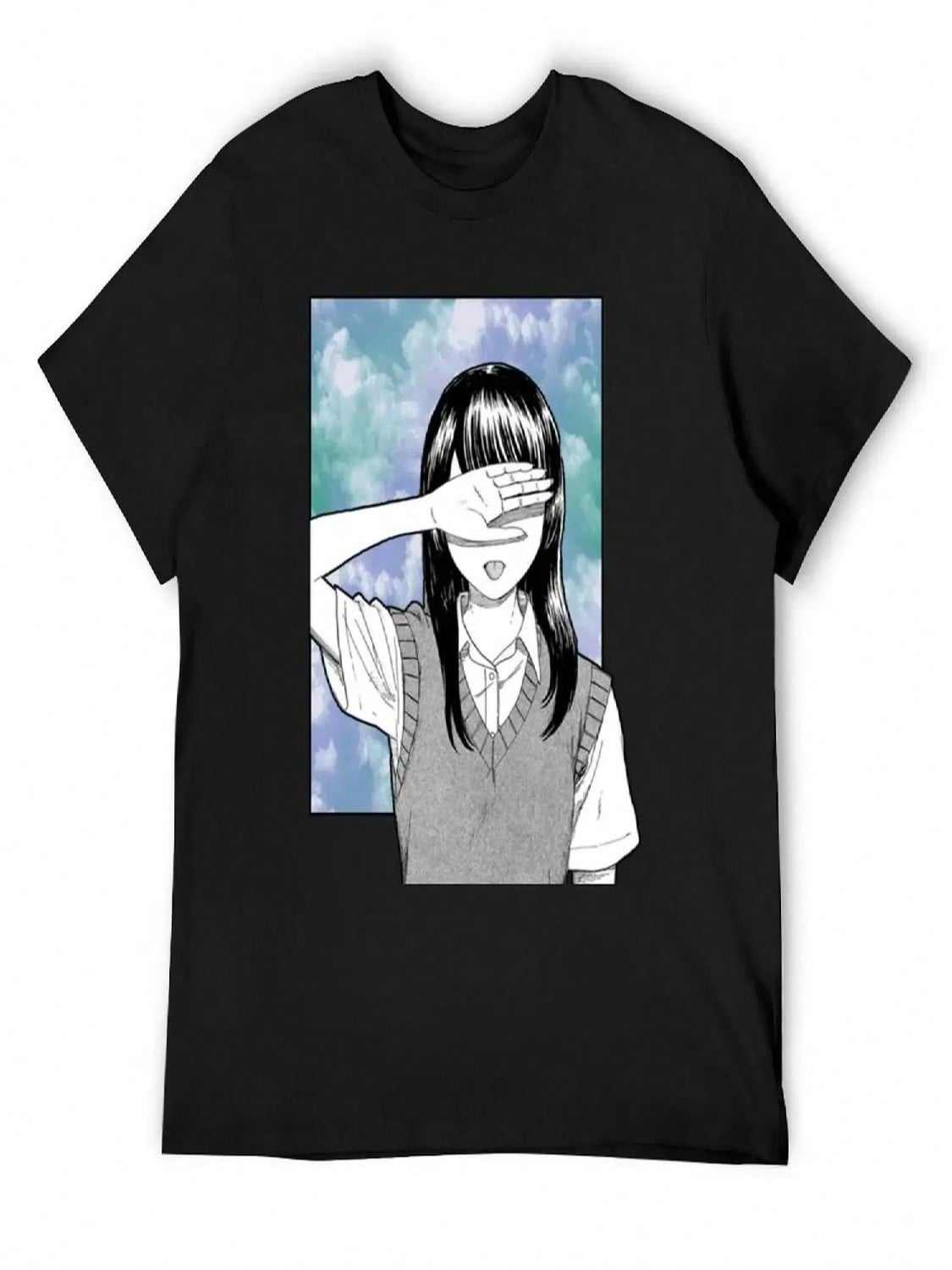LONELY GIRL - SAD JAPANESE ANIME AESTHETIC T-Shirt Custom T-Shirts Tops Customs unisex Workout Shirts S разноцветный