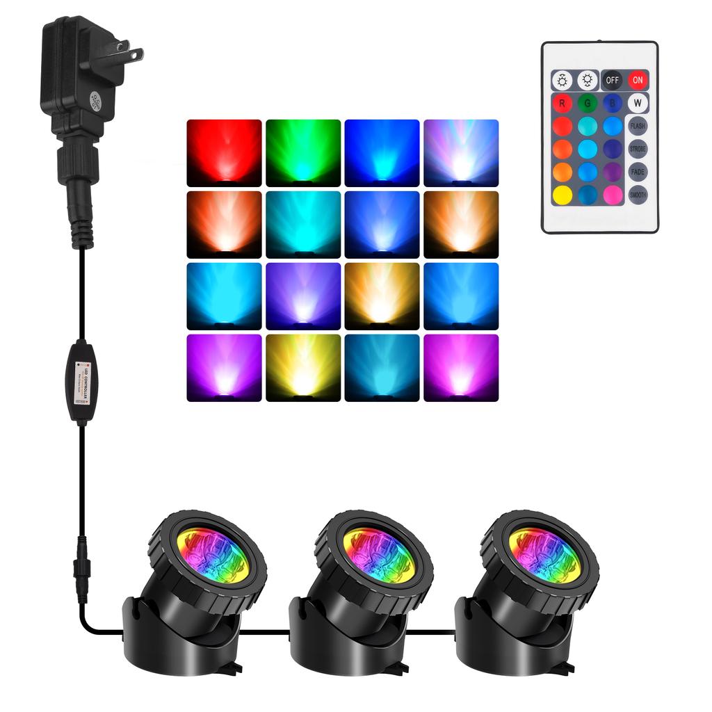 T-SUN Remote Controlled RGB Submersible EU/US/UK Plug Underwater Light Outdoor Vase Bowl Garden Fish Tank Decoration Lawn Lamp