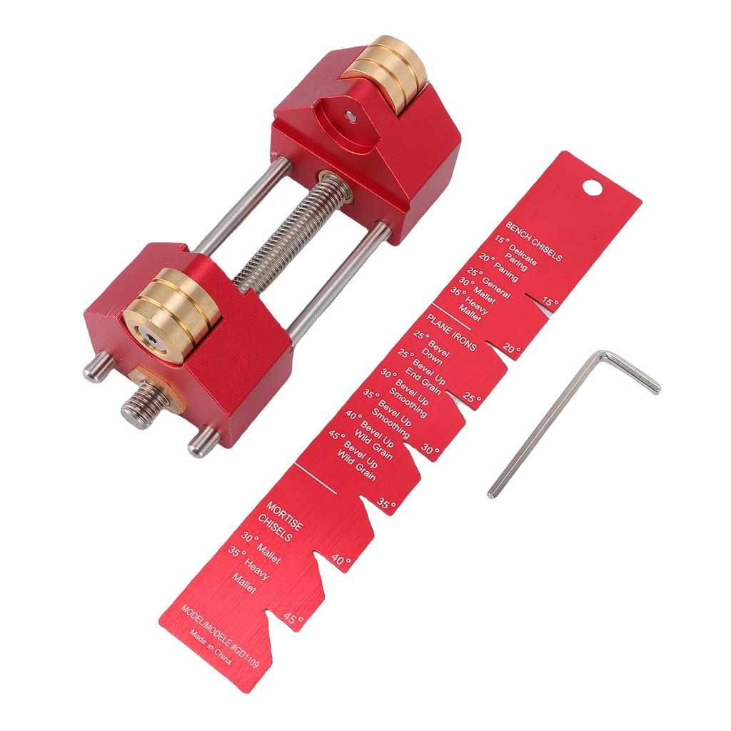 Honing Guide Chisels Planes Sharpener Jig with Roller Wheel Angle Fixture Gage for Carpenter Accurate Sharpening Kit