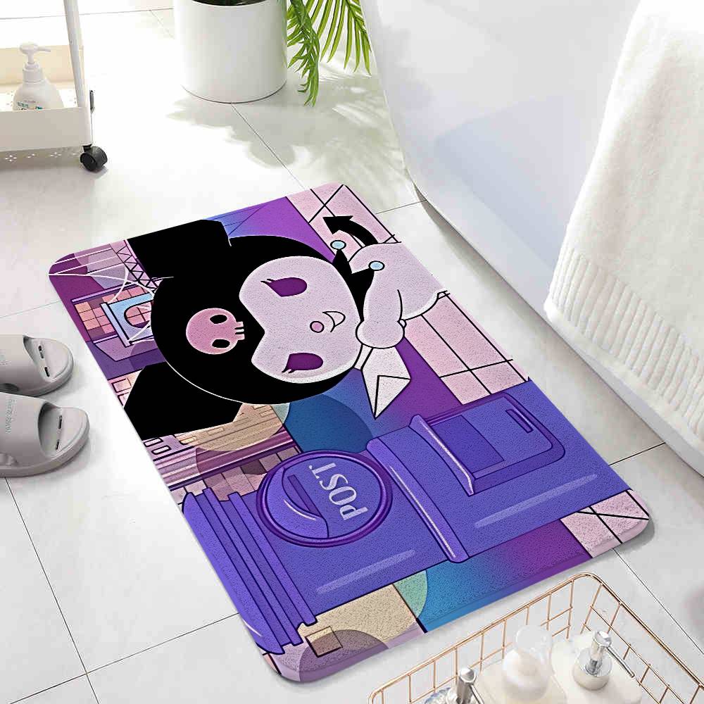 Cute Anime Kuromi Floor Mats Home Laundry Rug Carpet For Living Room Decor Lounge Area Anti-slip Foot Mat Entrance Doormat