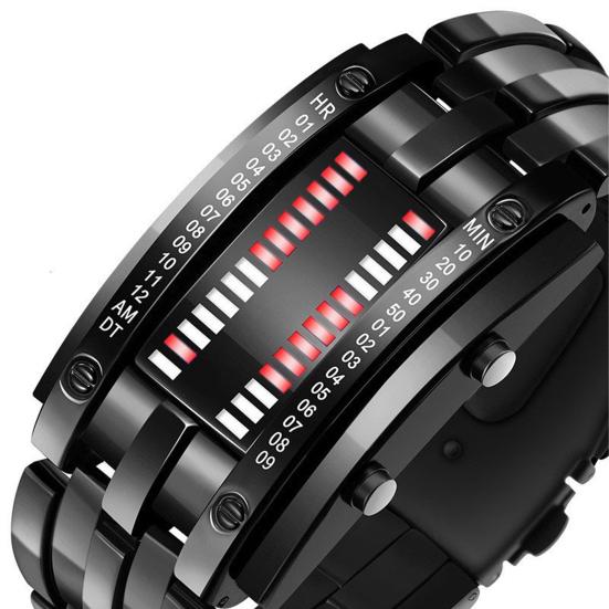 Binary Watch 30 LED Screen Adjustable Meters Waterproof Binary Comfortable to Wear Fashion
