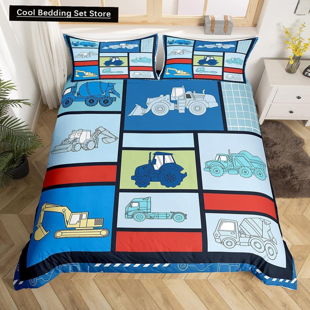 Gelbes Taxi Auto King Queen Bettbezug Jungen Cartoon Transport Bettwäscheset Rosa Stadtlandschaft Steppdeckenbezug Polyester Bettdeckenbezug